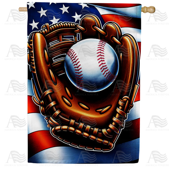America Forever Patriotic Baseball Glove House Flag