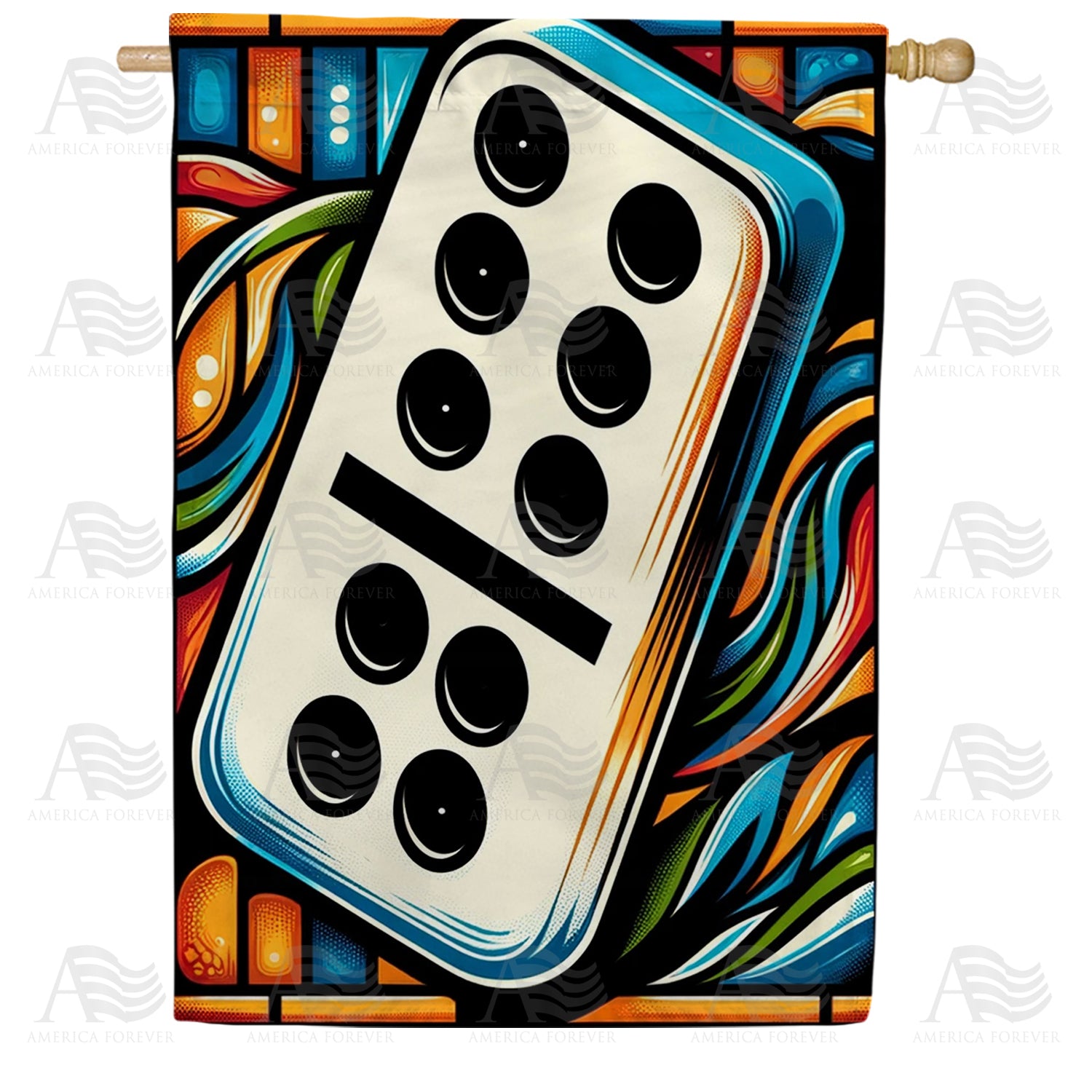 America Forever Colorful Domino House Flag