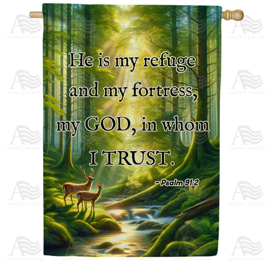 America Forever Forest Refuge Biblical Verse House Flag