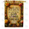 America Forever Eternal Word Floral Scripture House Flag
