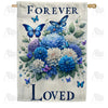 America Forever Timeless Love Floral Butterfly House Flag