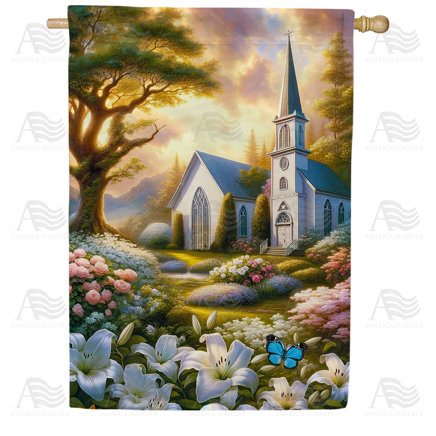 America Forever Twilight Grace House Flag