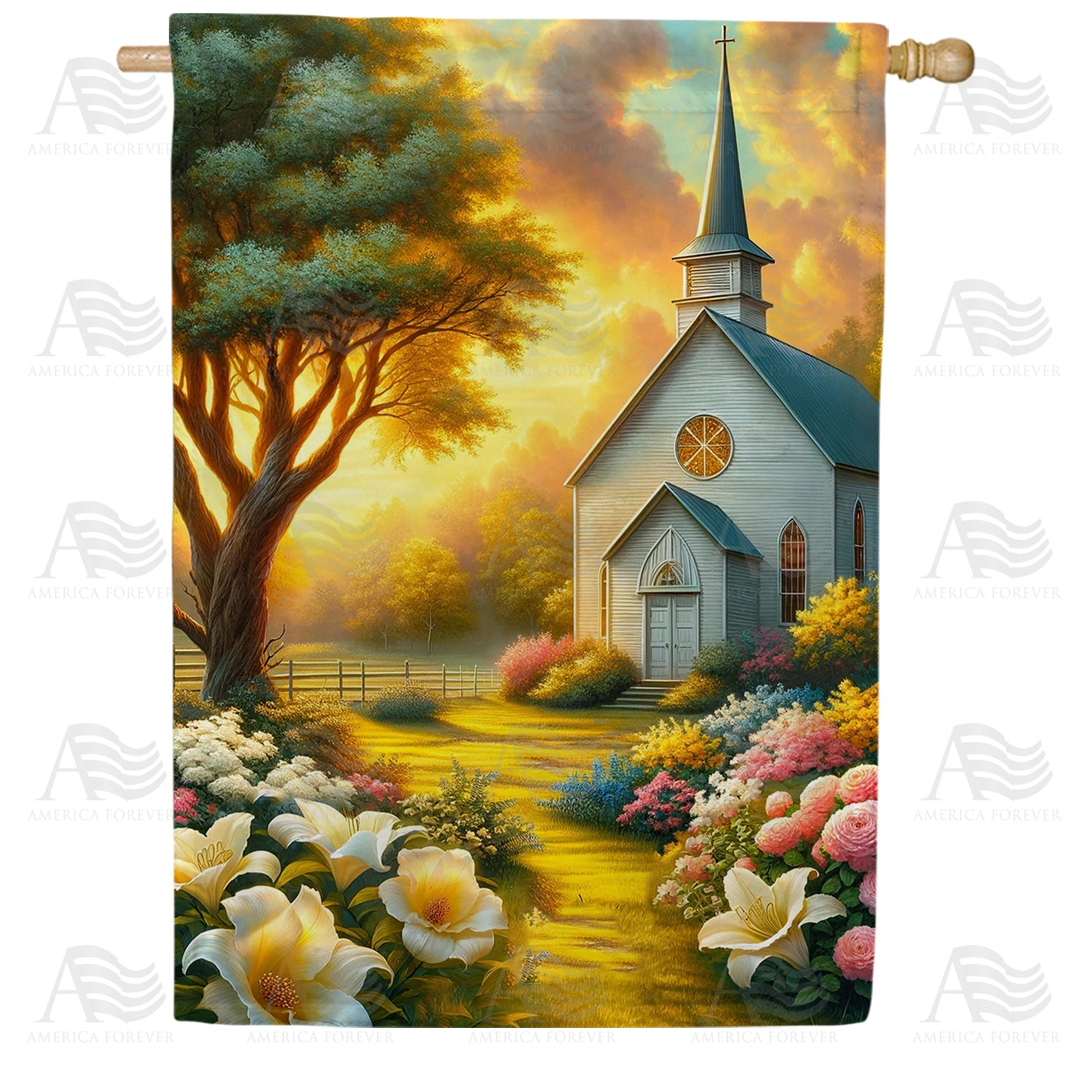 America Forever Golden Solace House Flag