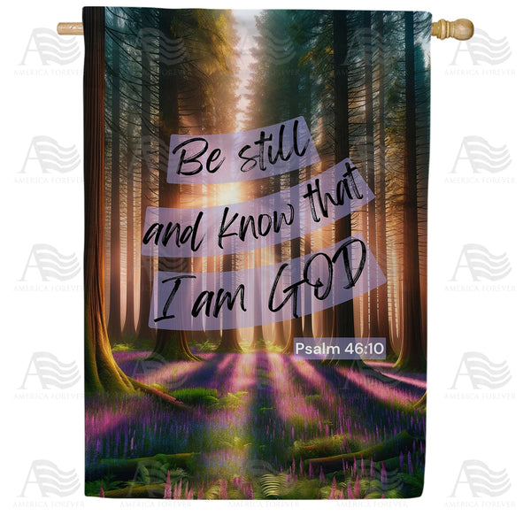 America Forever Be Still Forest House Flag