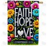 America Forever Faith Hope Love House Flag