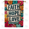 America Forever Faith Hope Love Scroll House Flag