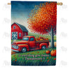 America Forever Thanksgiving Farm Scene House Flag