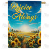 America Forever Rejoice Always Sunflowers House Flag
