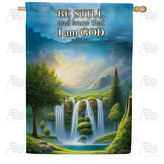 America Forever Be Still God House Flag