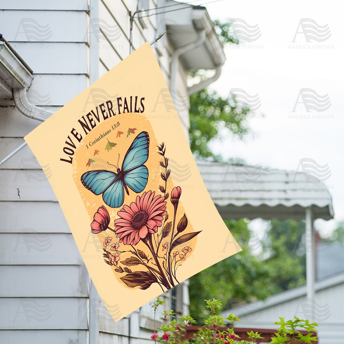 America Forever Timeless Love House Flag