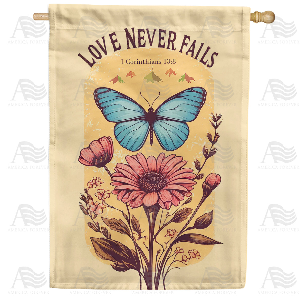 America Forever Timeless Love House Flag