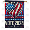 America Forever Vote 2024 Patriotic Heart House Flag