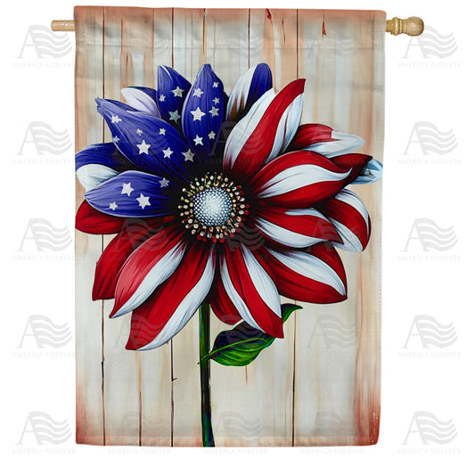 America Forever Patriotic Flower House Flag