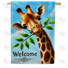 America Forever Welcome Giraffe House Flag