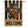 America Forever Floral Paw Print Welcome House Flag