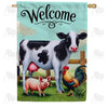America Forever Farm Animal Welcome House Flag