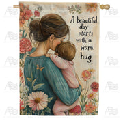 America Forever Mother and Child Beautiful Day Butterfly House Flag
