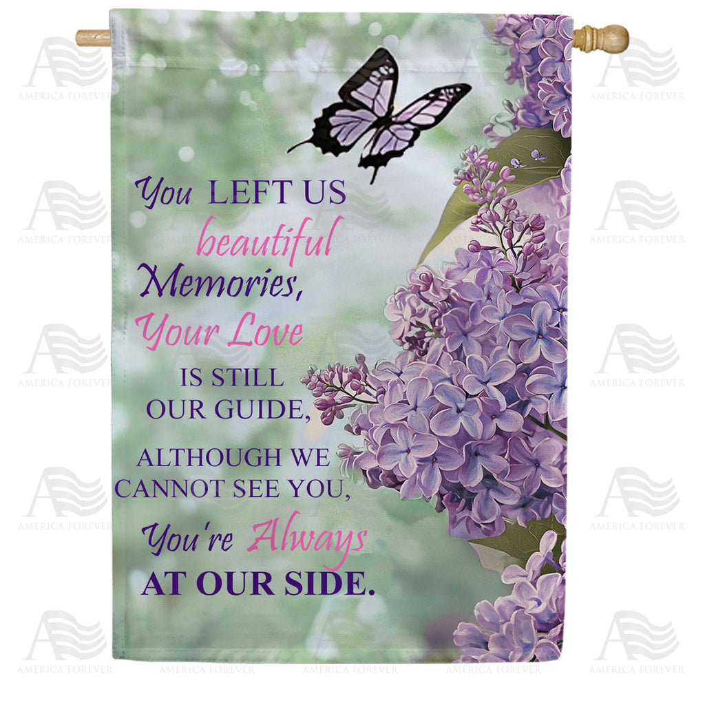 Lilac Butterfly Memorial Double Sided House Flag 28 x 40