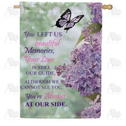 Lilac Butterfly Memorial House Flag