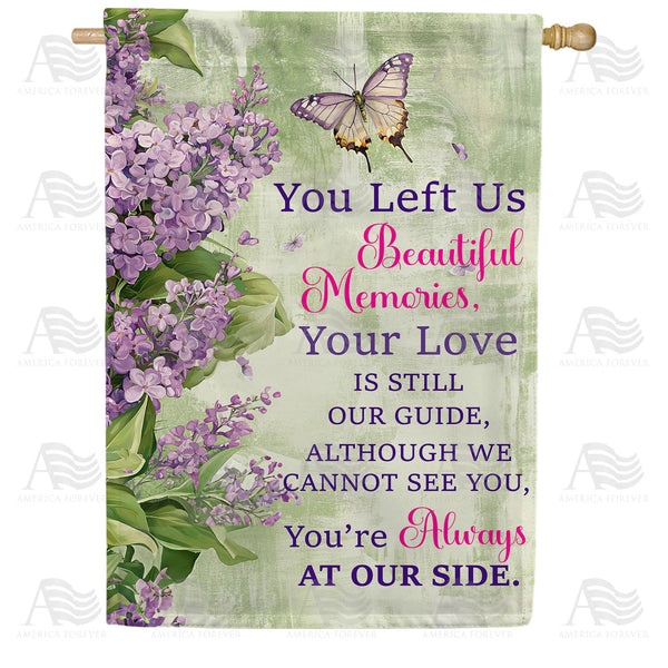 Lilac Memorial Butterfly Double Sided House Flag 28 x 40