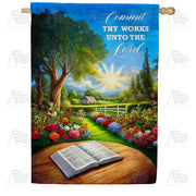 Commit Thy Works Unto The Lord House Flag