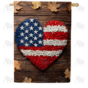 America Forever Patriotic Petal Heart House Flag