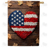 America Forever Patriotic Petal Heart House Flag