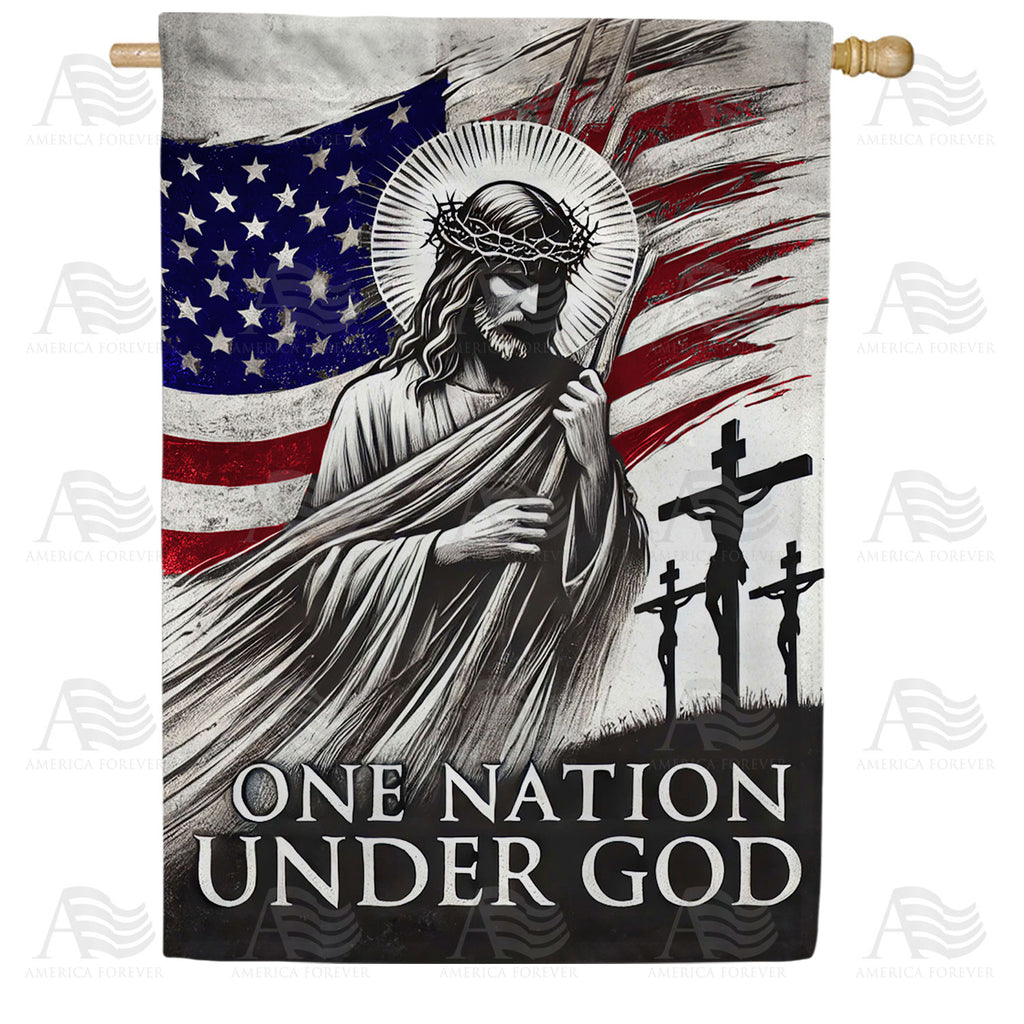 America Forever One Nation Under God House Flag