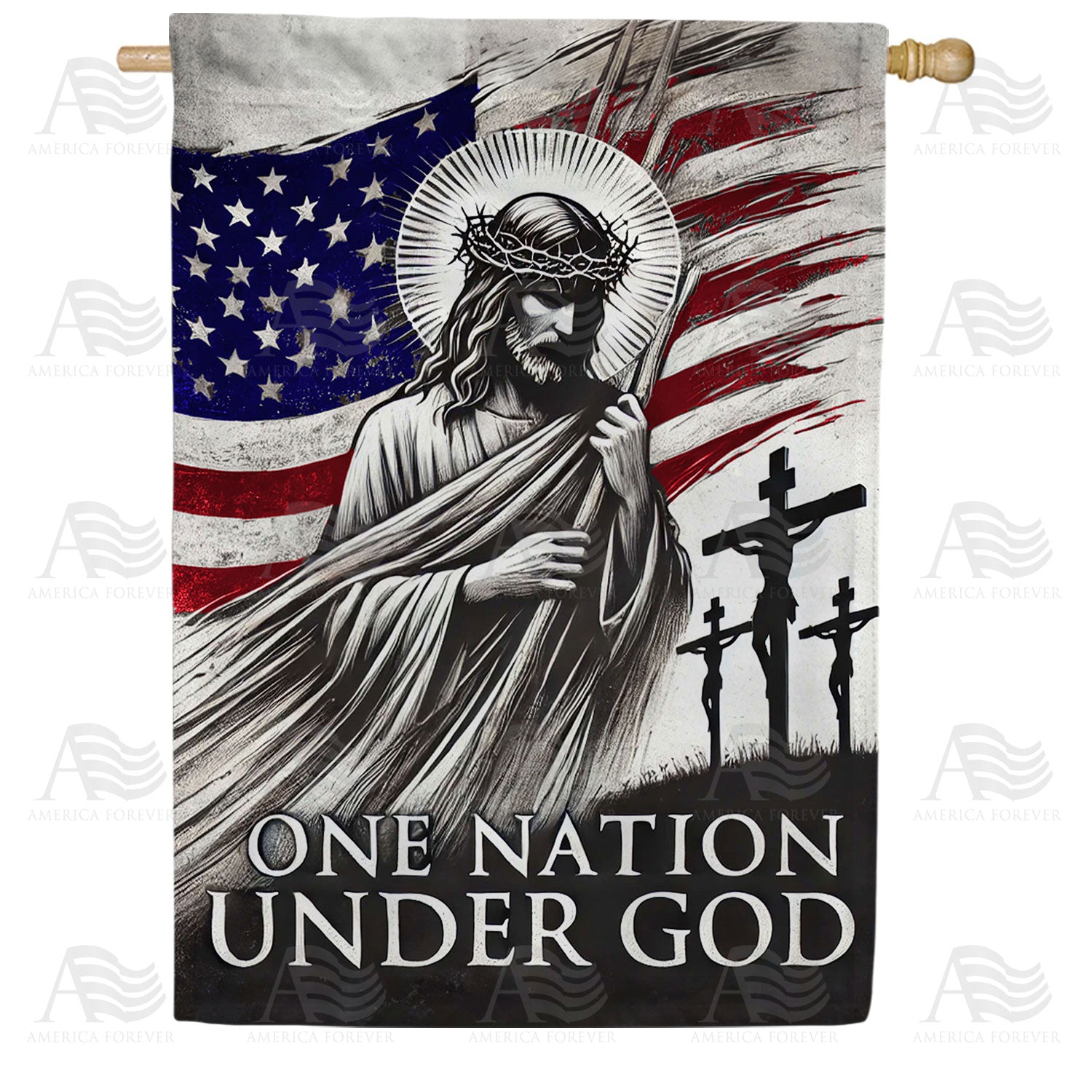 America Forever One Nation Under God House Flag