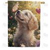 America Forever Golden Puppy Butterfly Love House Flag