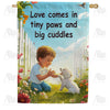 America Forever Love Tiny Paws Big Cuddles Picket Fence House Flag