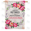 Professional Grandma Floral Humor Double Sided House Flag