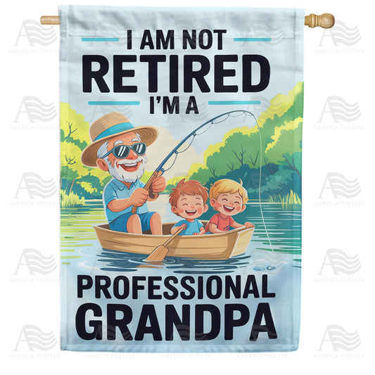 America Forever Professional Grandpa Fishing House Flag