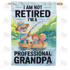 Professional Grandpa Fishing with Grandkids Double Sided House Flag