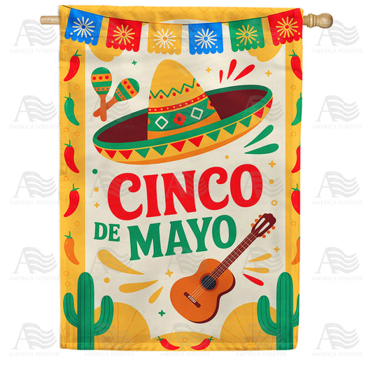 America Forever Cinco de Mayo Fiesta House Flag