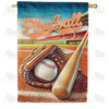 Playball Baseball Diamond Double Sided House Flag