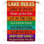 Lake Rules Colorful House Flag