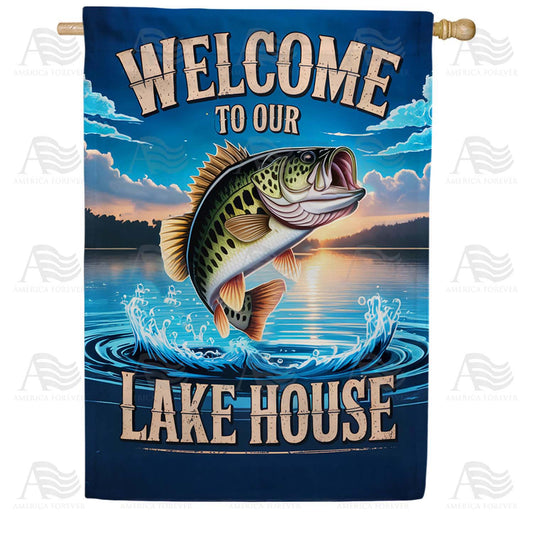 Welcome Lake House Bass House Flag
