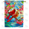 Stained Glass Cardinals House Flag