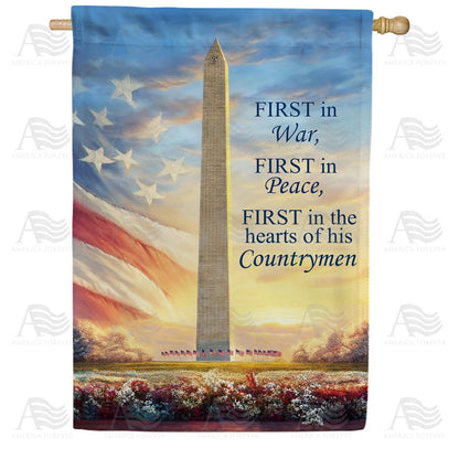America Forever Washington Monument First in War Peace House Flag