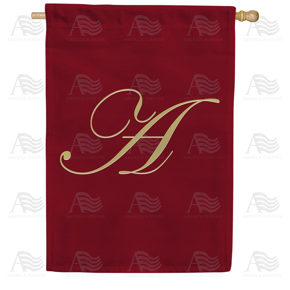 America Forever Ornate Script Monogram House Flag