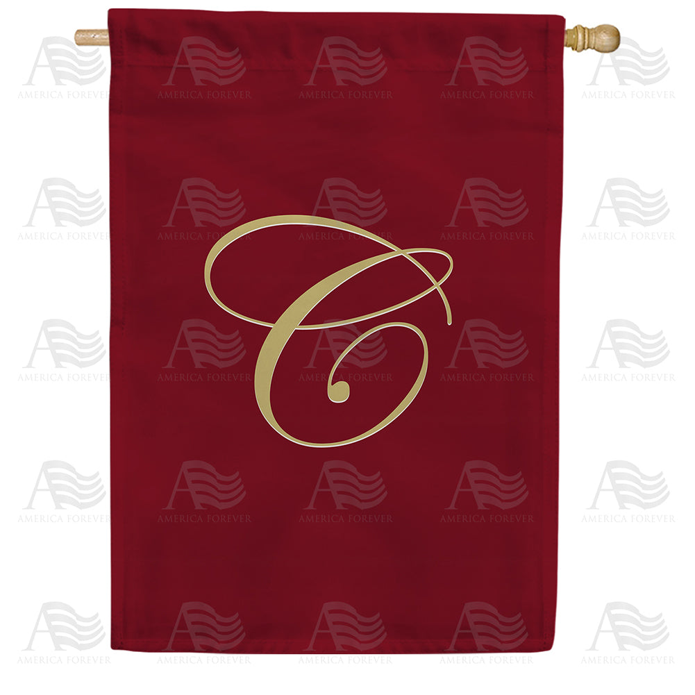 America Forever Ornate Script Monogram House Flag