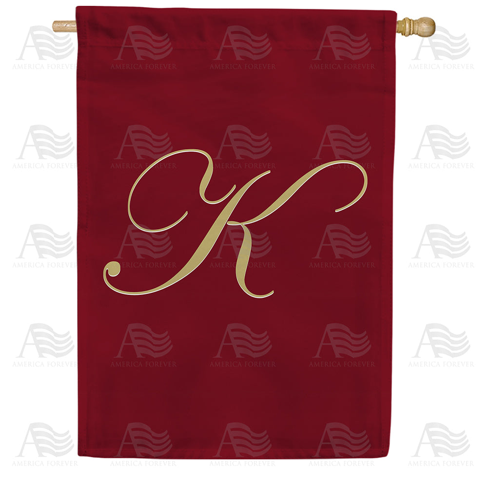 America Forever Ornate Script Monogram House Flag