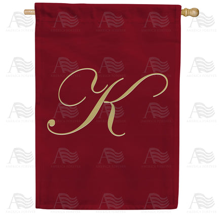 America Forever Ornate Script Monogram House Flag
