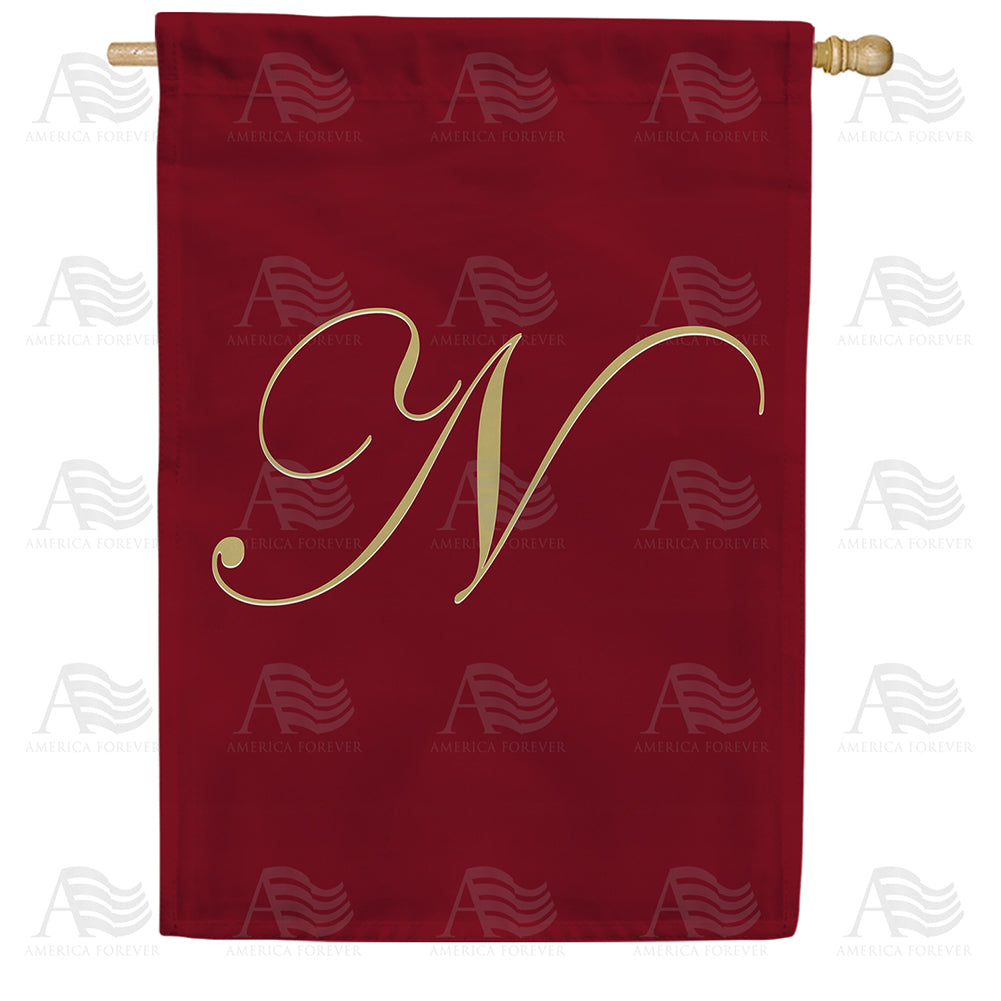 America Forever Ornate Script Monogram House Flag