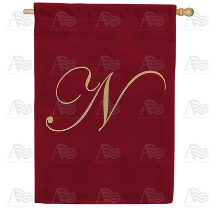 America Forever Ornate Script Monogram House Flag