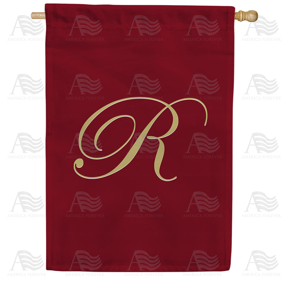 America Forever Ornate Script Monogram House Flag