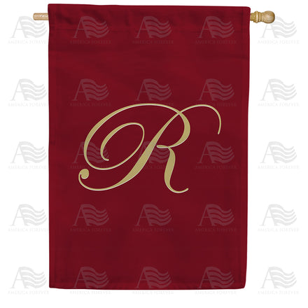 America Forever Ornate Script Monogram House Flag