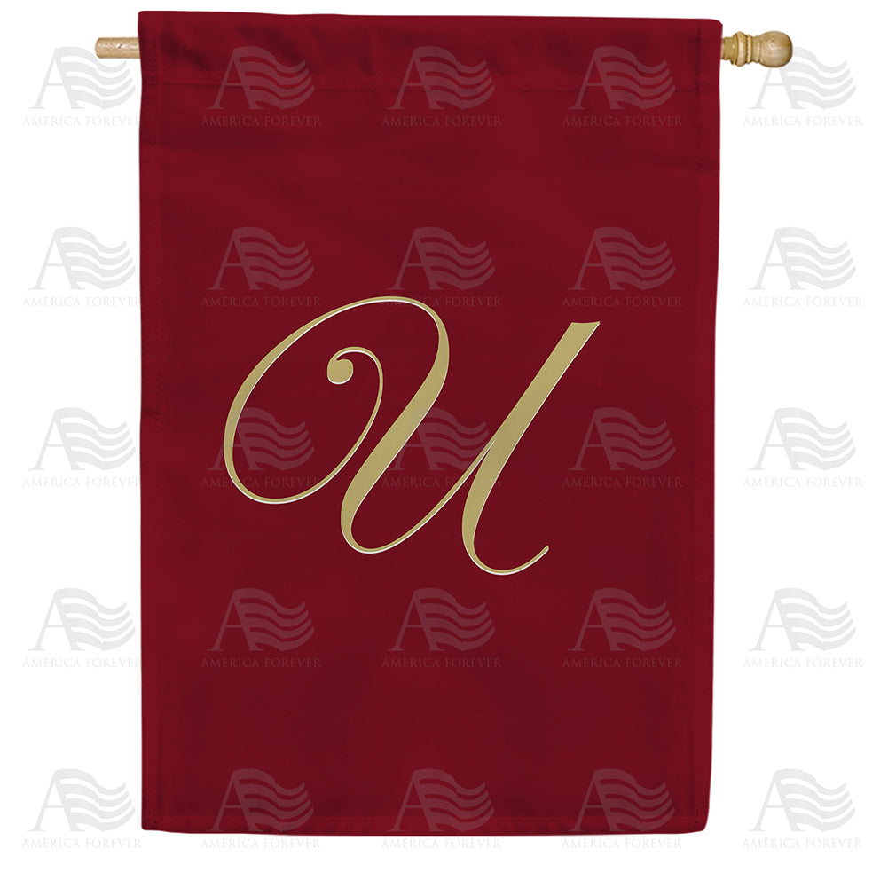 America Forever Ornate Script Monogram House Flag