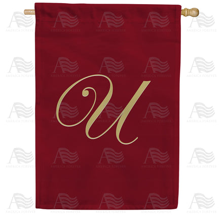 America Forever Ornate Script Monogram House Flag